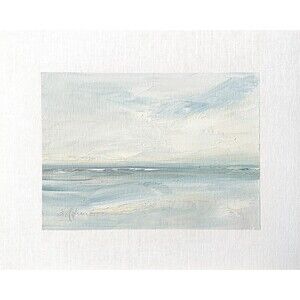 8x10 Original Oil Landscape Painting Abstract Ocean Clouds Coastal Art Signed